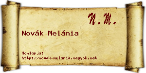 Novák Melánia névjegykártya