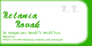 melania novak business card